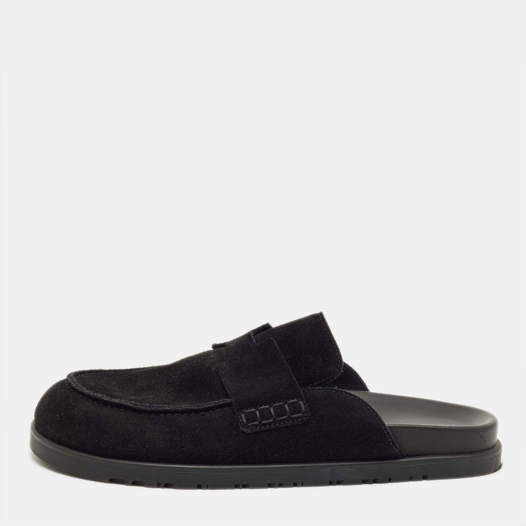 

Hermès Black Suede Go Mules Size