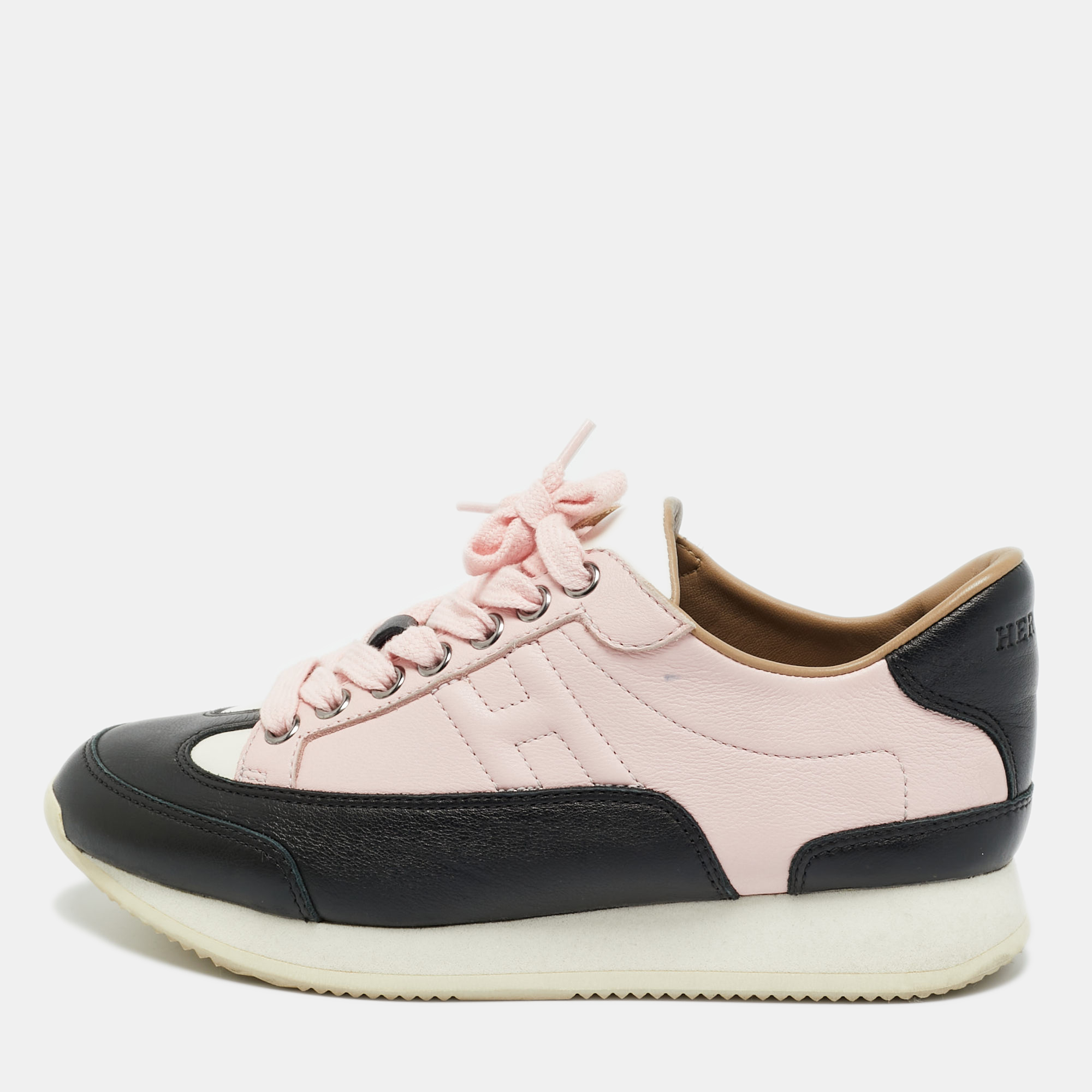 Click to view more detailed imagery on our partner's website Pre-owned Hermes Multicolor Leather Trail Sneakers Size 34.5