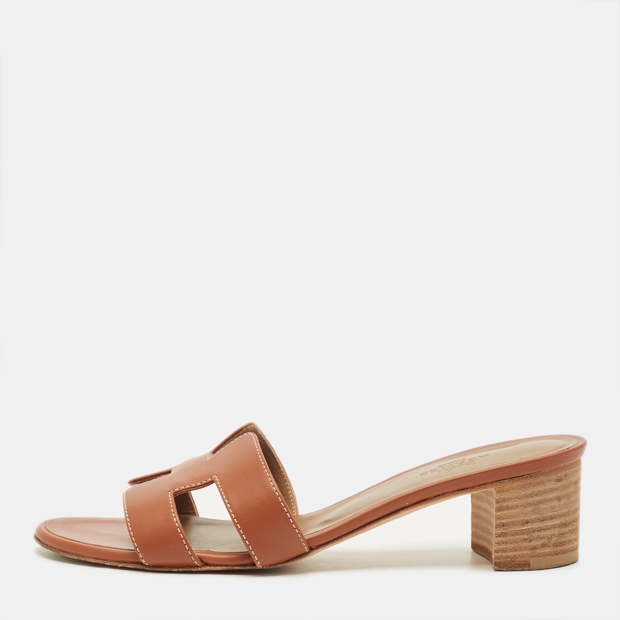 

Hermès Oasis Size  Brown Leather Slide Sandals