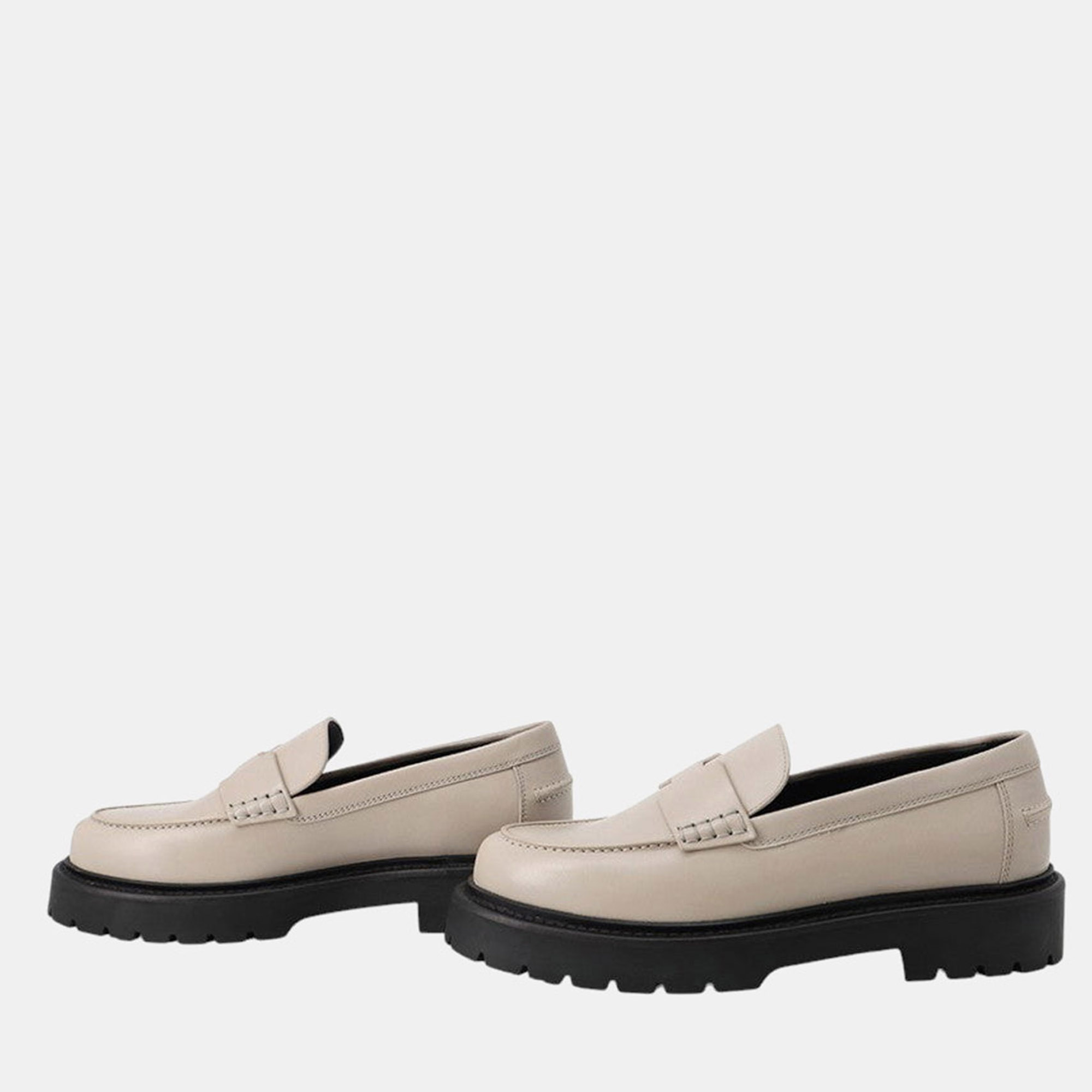 

Hermes Clement Mocassins Beige Galet Calf Leather Size 38 1/2