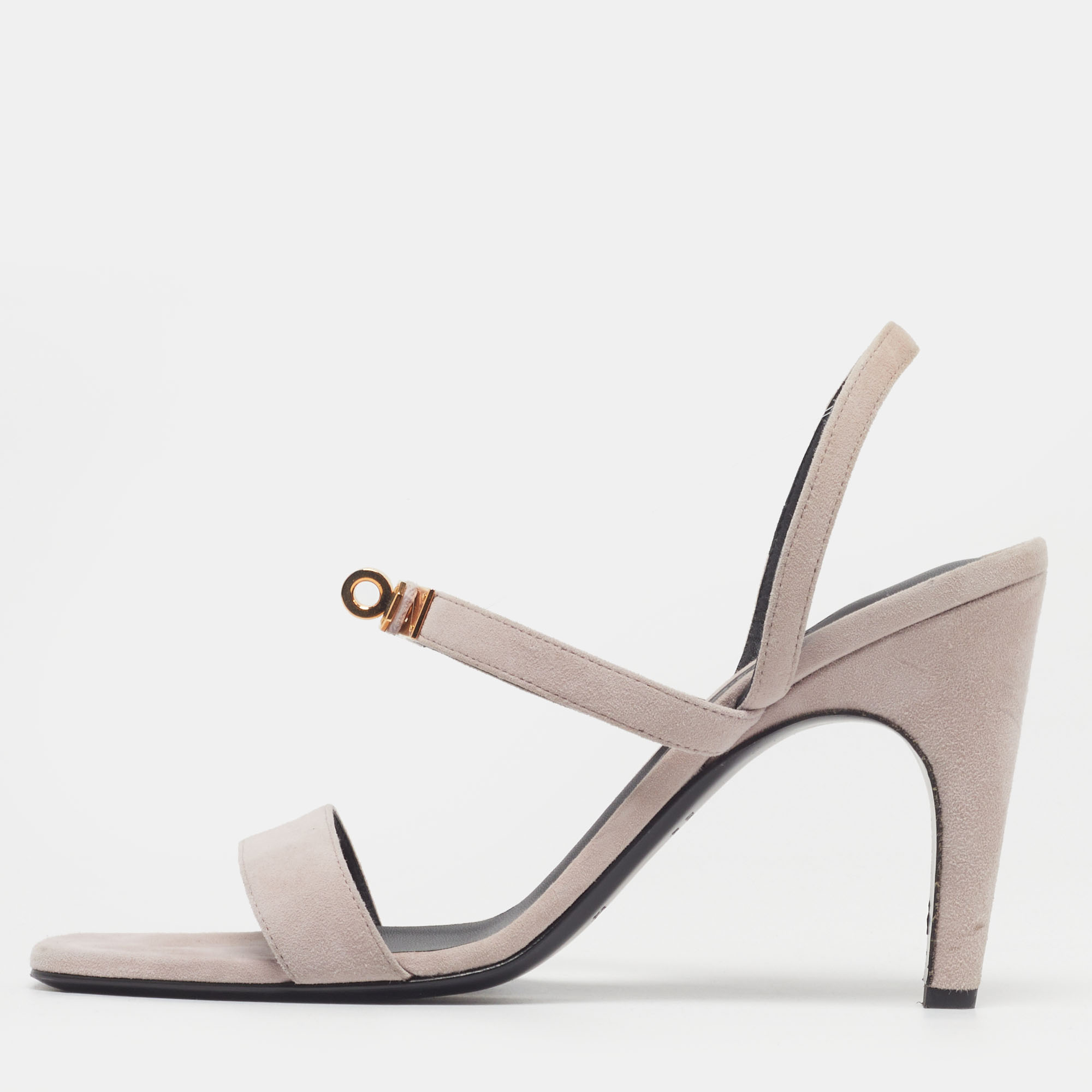 

Hermes Glamour Size  Grey Suede Slingback Sandals