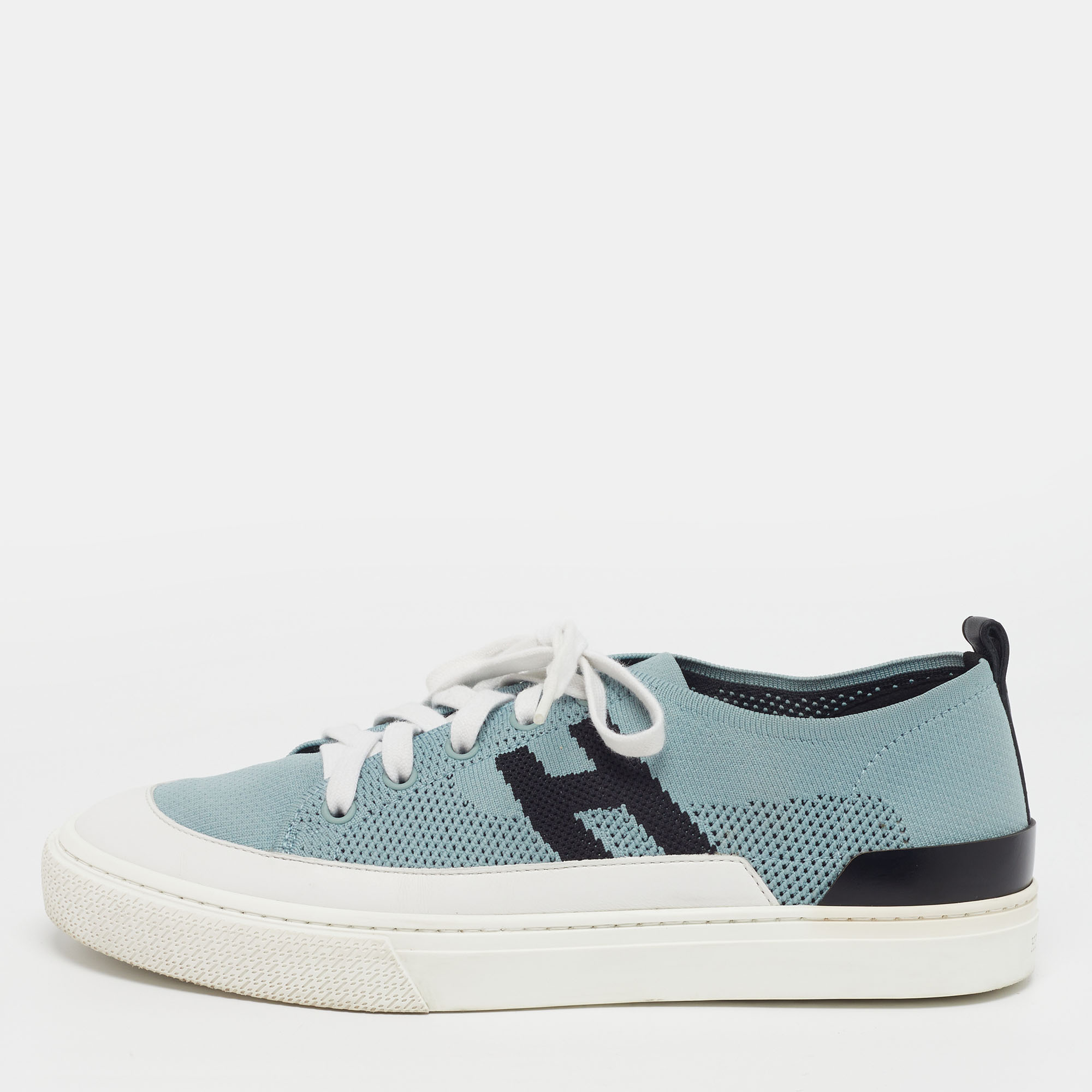 

Hermes Deep Size  Multicolor Knit Fabric and Leather Low Top Sneakers