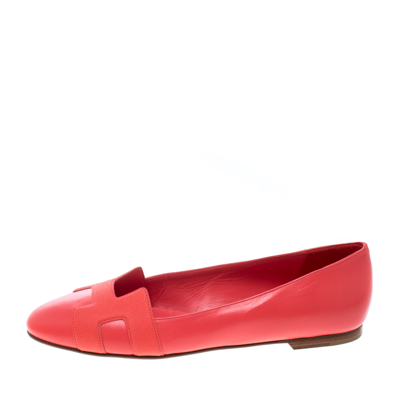 

Hermes Sorbet Leather Nice Ballet Flats Size, Pink