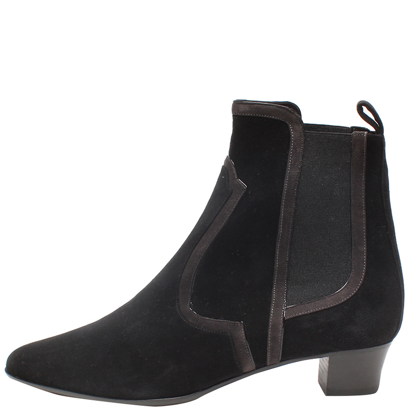 

Hermes Black Suede Booties Size
