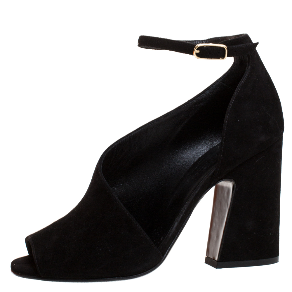 

Hermes Black Suede Ankle Strap Sandals Size