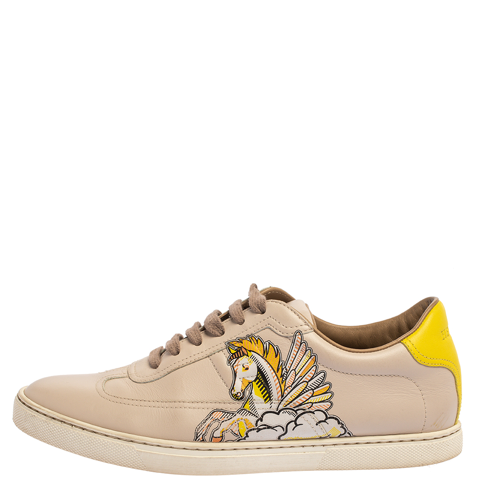 

Hermes Beige P÷gase Pop Print Leather Quicker Low Top Sneakers Size