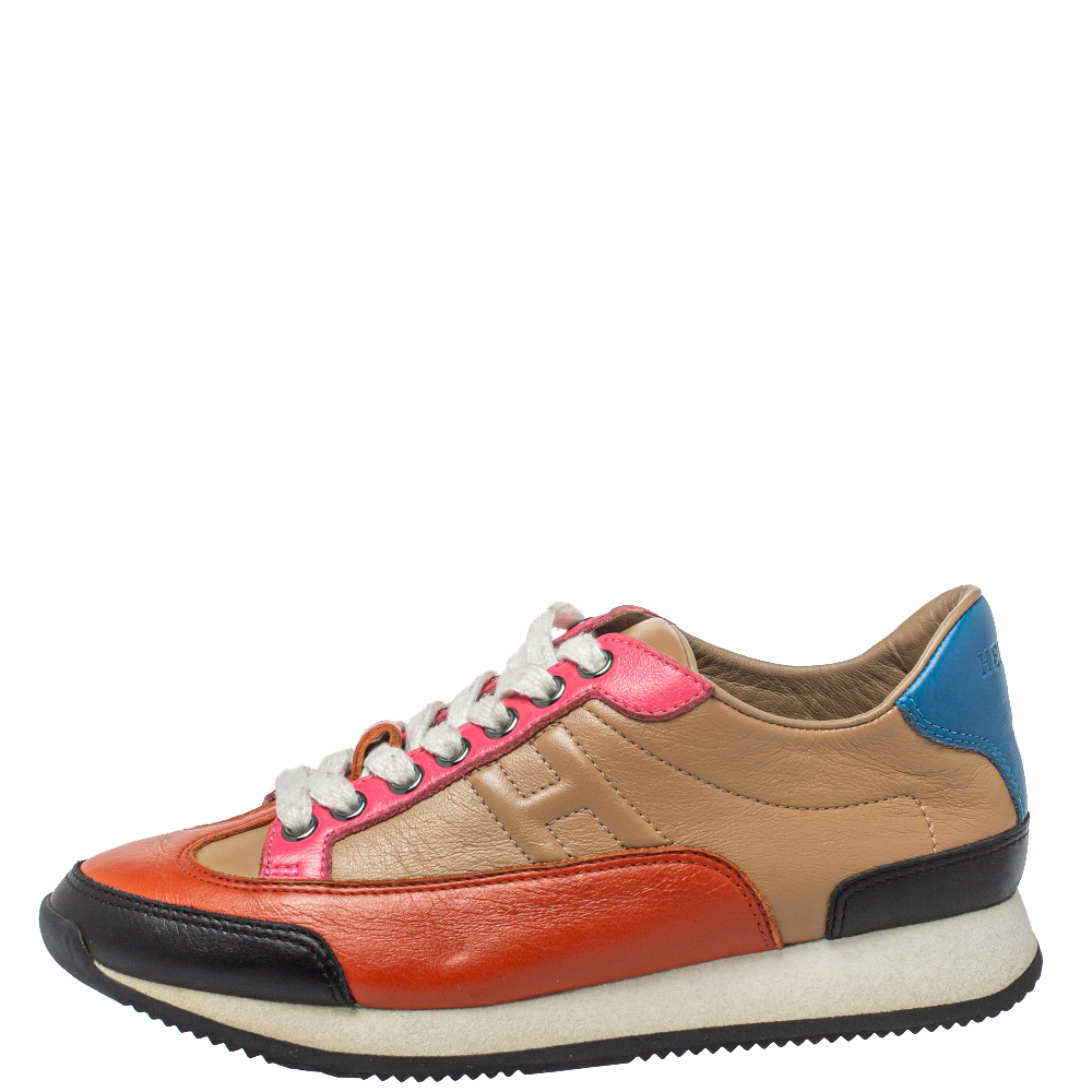 

Hermes Multicolor Leather Trial Low Top Sneakers Size