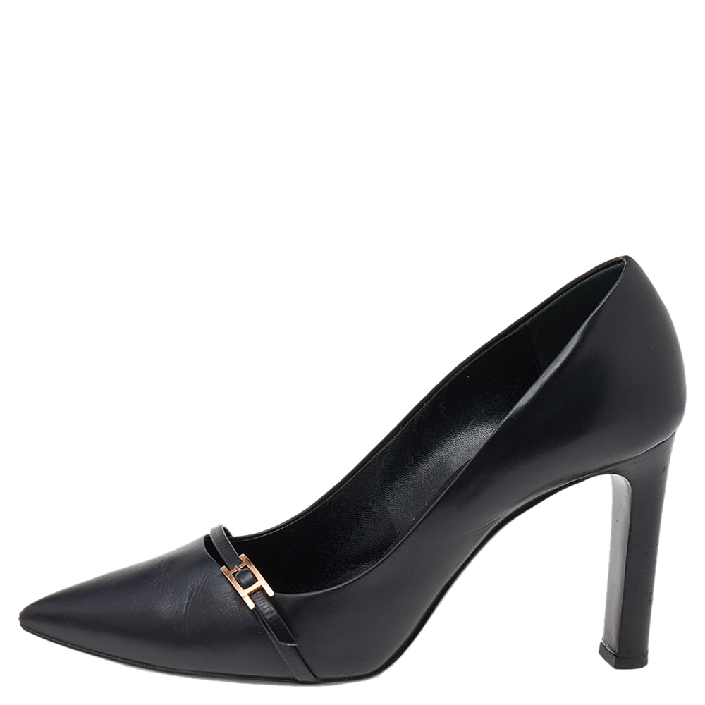 

Hermes Black Leather Pointed Toe Pumps Size