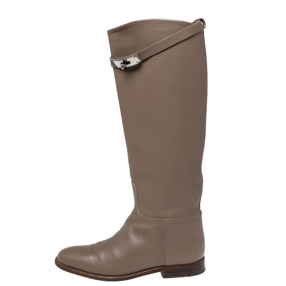 

Hermes Light Brown Leather Jumping Boots Size