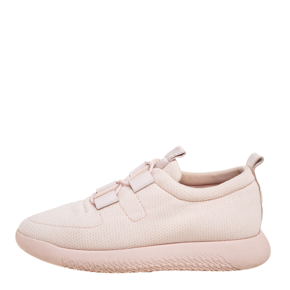 

Hermes Light Pink Mesh Team Slip-On Sneakers Size