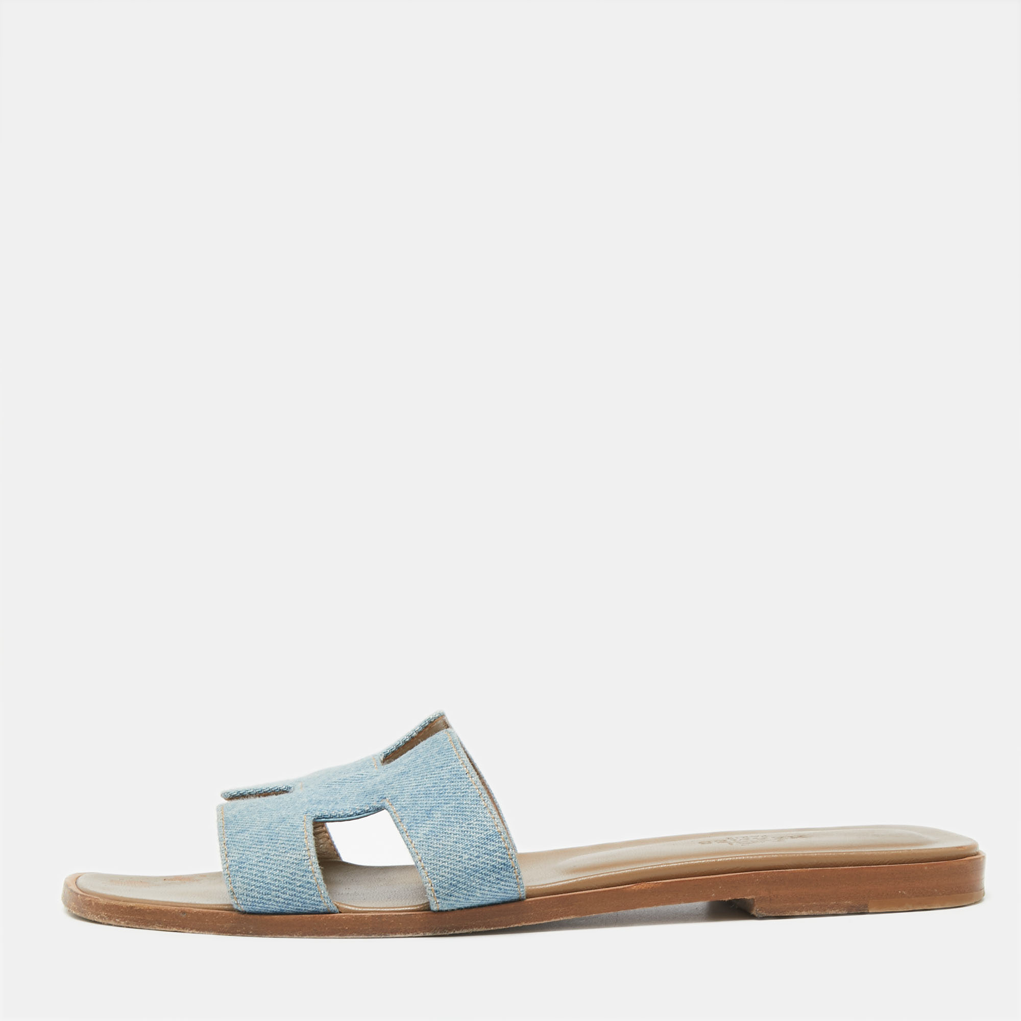 HERMÈS-Hermes Oran Sandal Denim Dark Blue