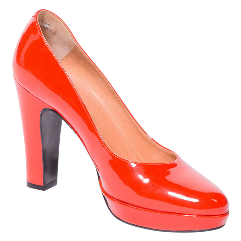 

Hermes Red Patent Platform Pumps Size