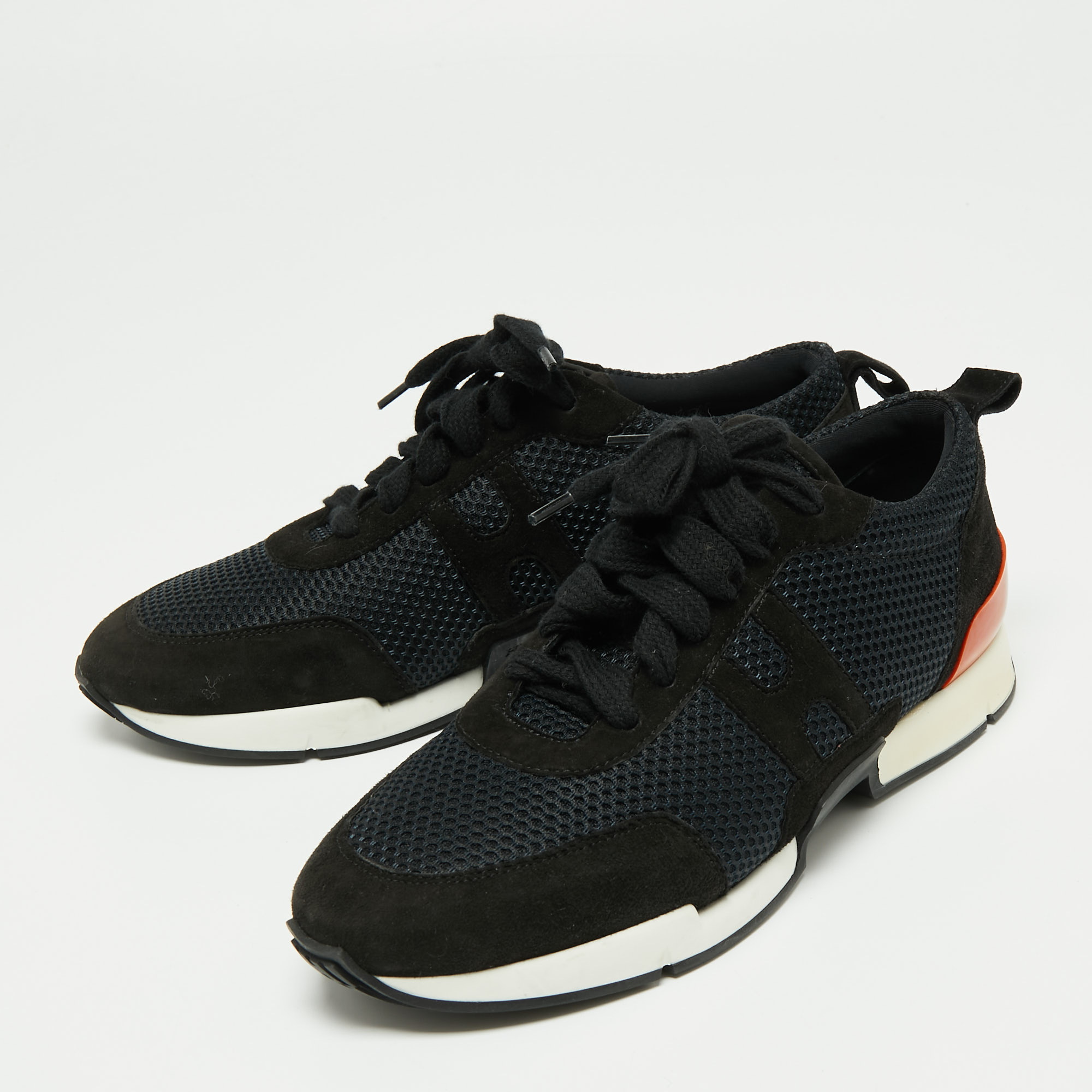 

Hermes Navy Blue Suede And Leather Lace Up Sneakers Size