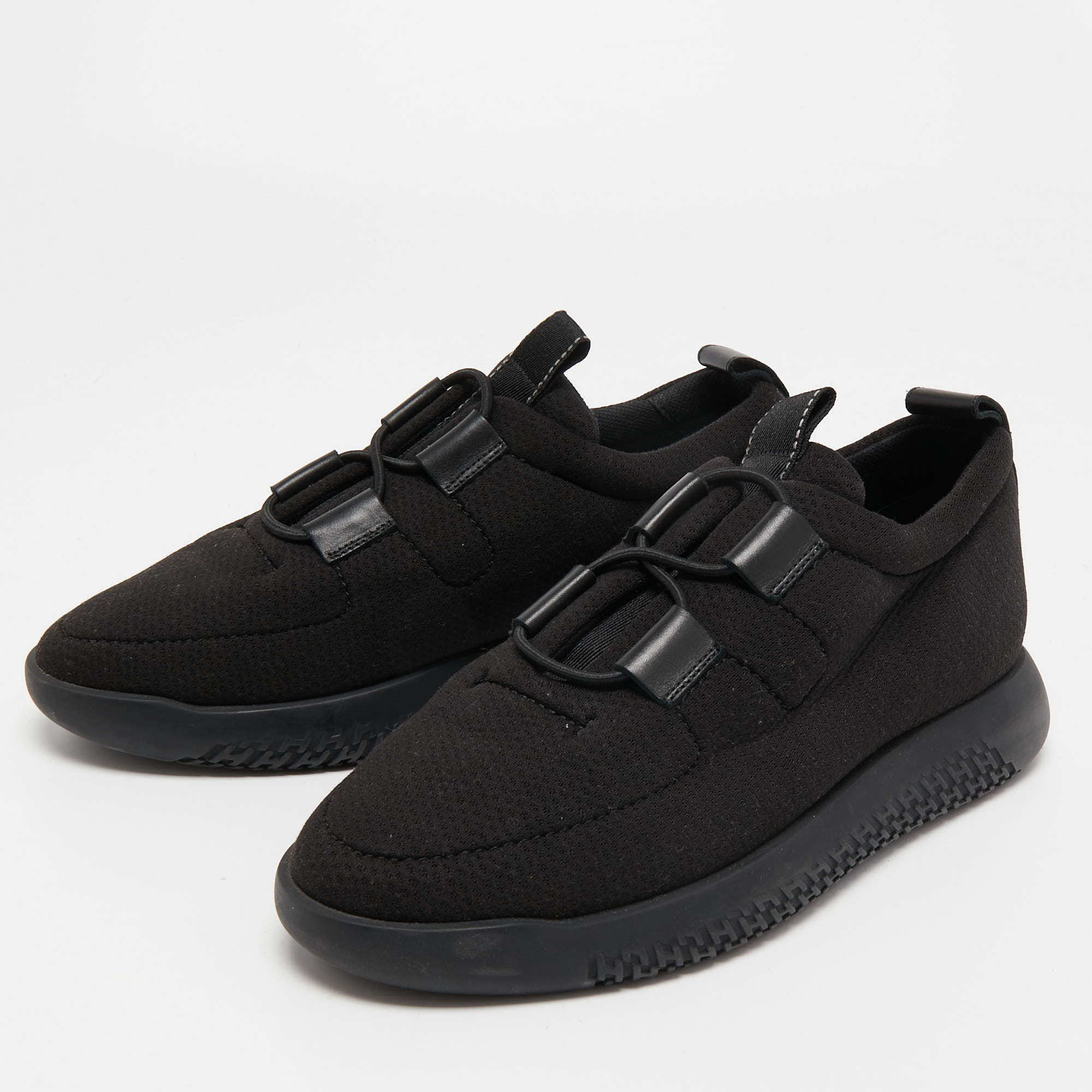 

Hermes Black Mesh and Leather Team Sneakers Size