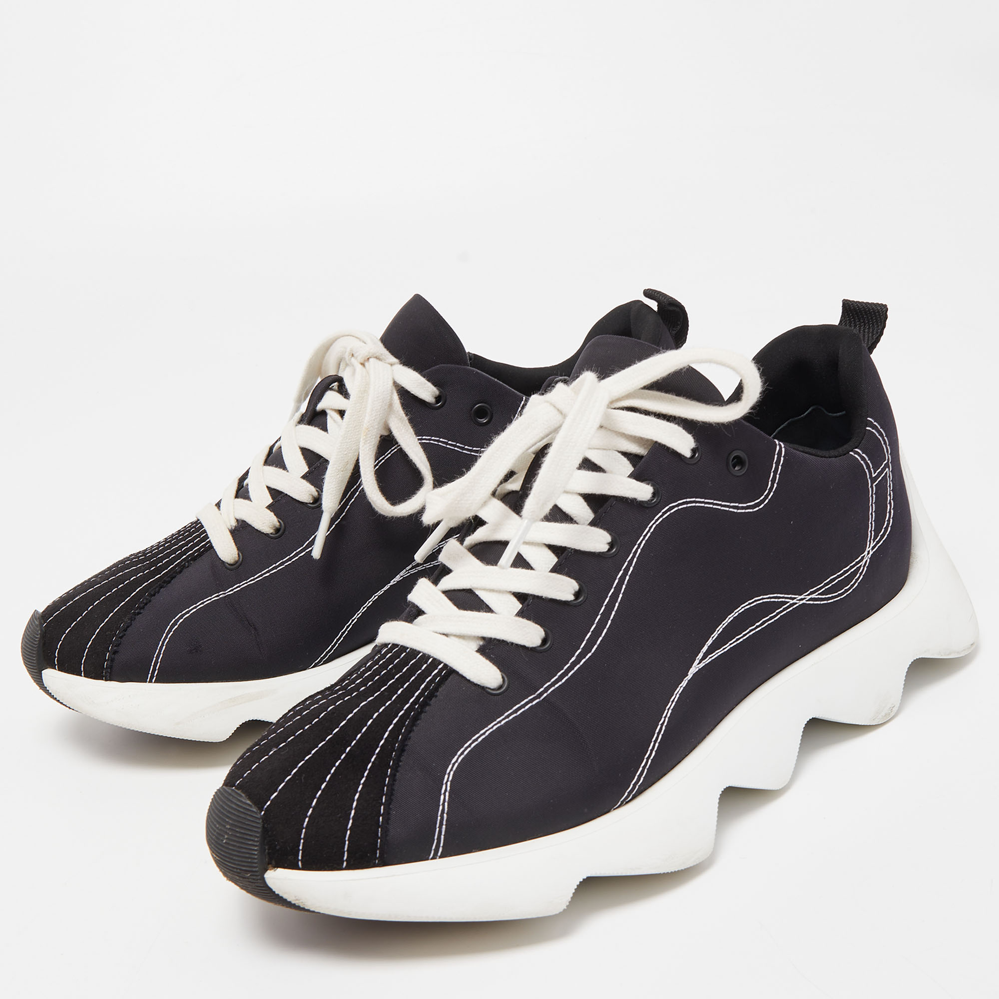 

Hermes Black Nylon and Suede Low Top Sneakers Size