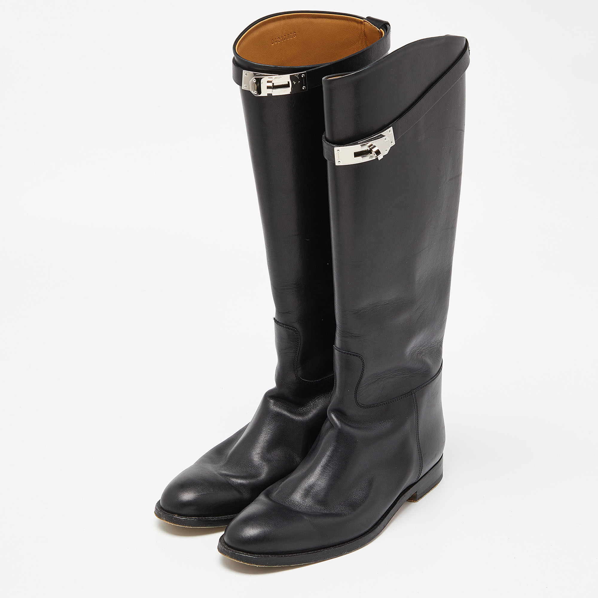 

Hermes Black Leather Jumping Boots Size