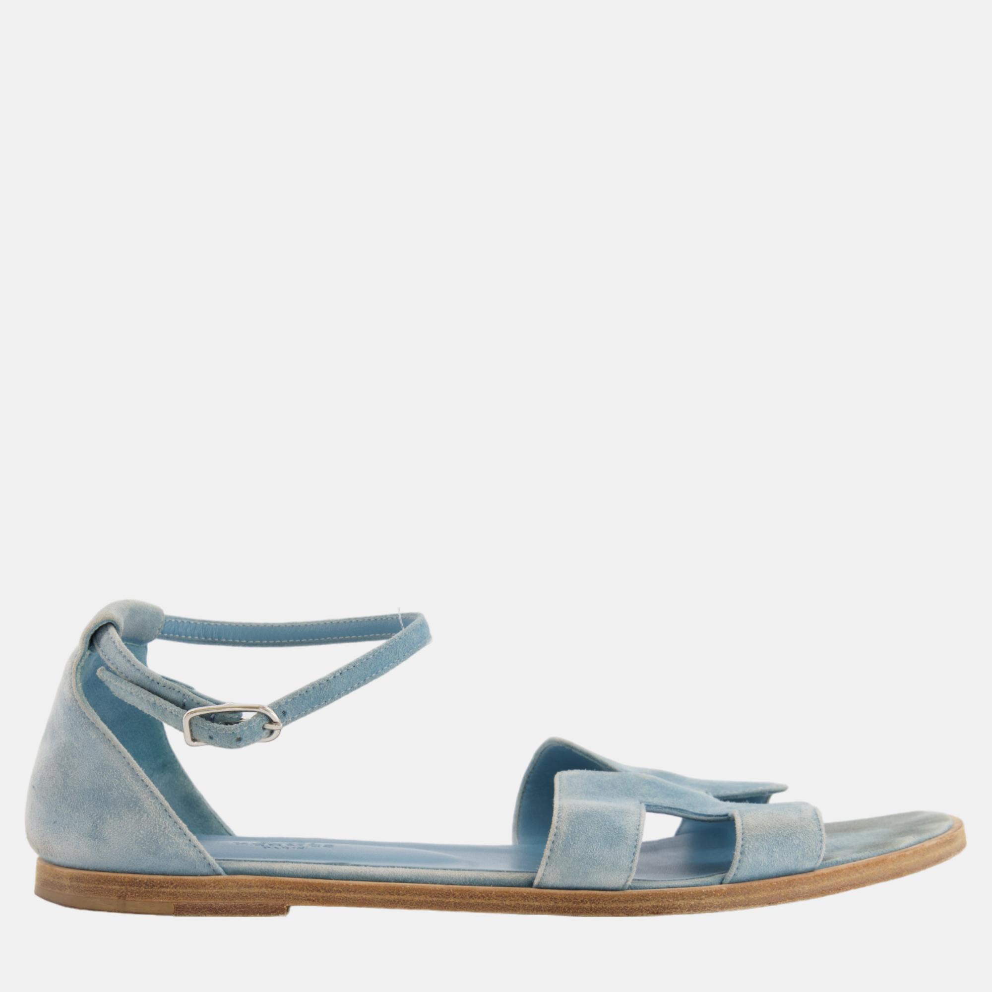 

Hermes Blue Suede Santorini Sandal Size EU