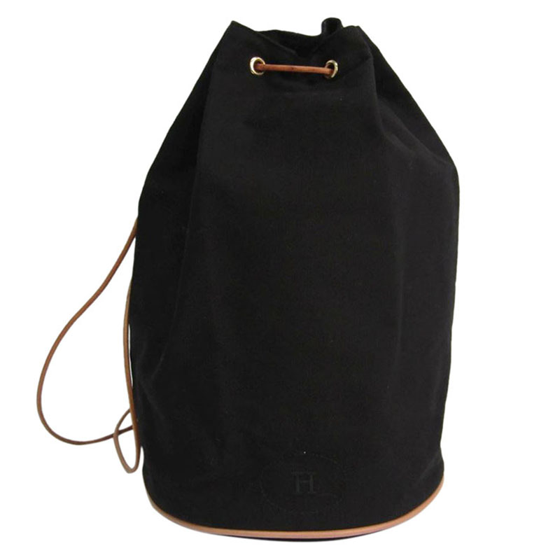 Hermes Black Canvas Matelot Marcel Backpack