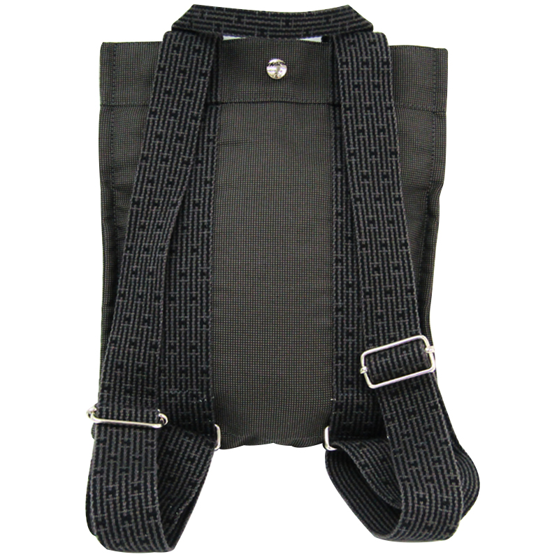 

Hermes Black/Grey Canvas Herline PM Backpack