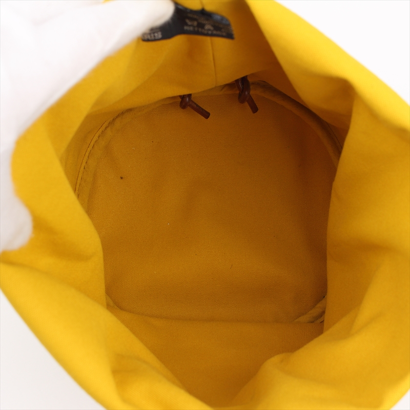 Hermes Yellow Porochon Mimir Canvass Drawstring Bucket Bag