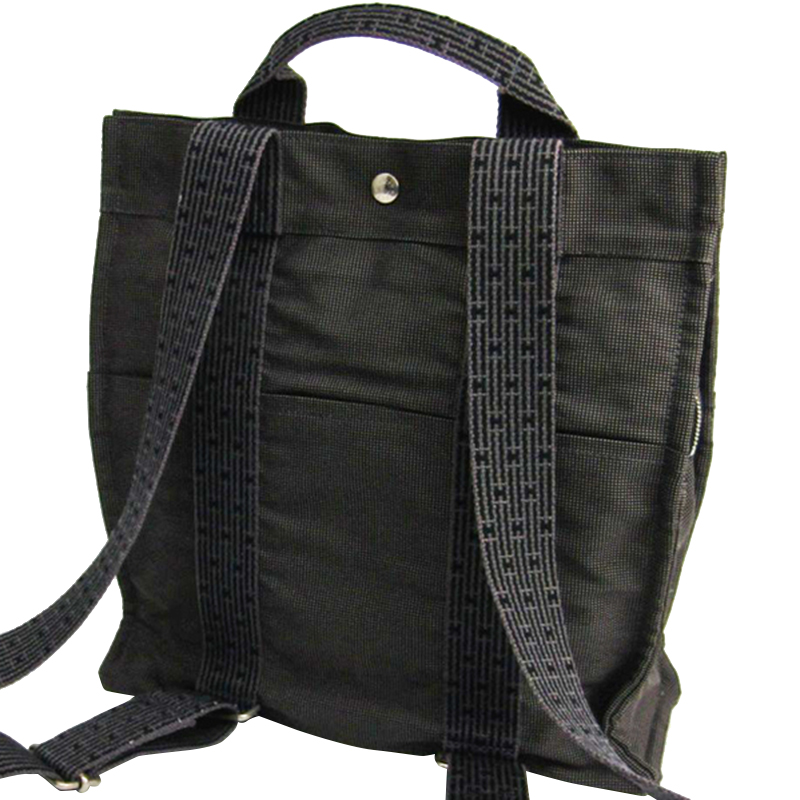 

Hermes Grey/Black Canvas Herline Backpack