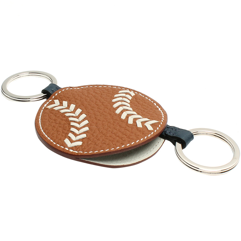 

Hermes Brown Baseball Leather Key Ring
