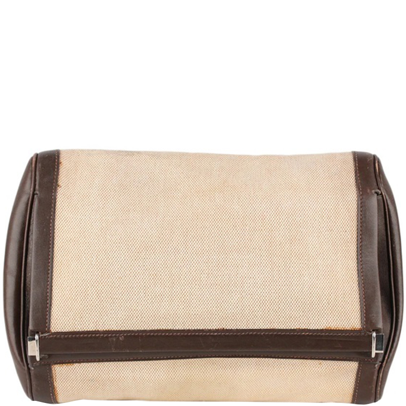 Hermes Brown Canvas Toiletry Bag