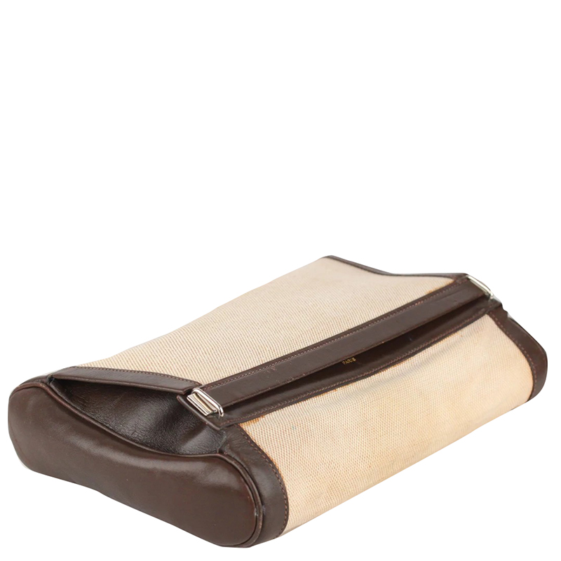 

Hermes Brown Canvas Toiletry Bag