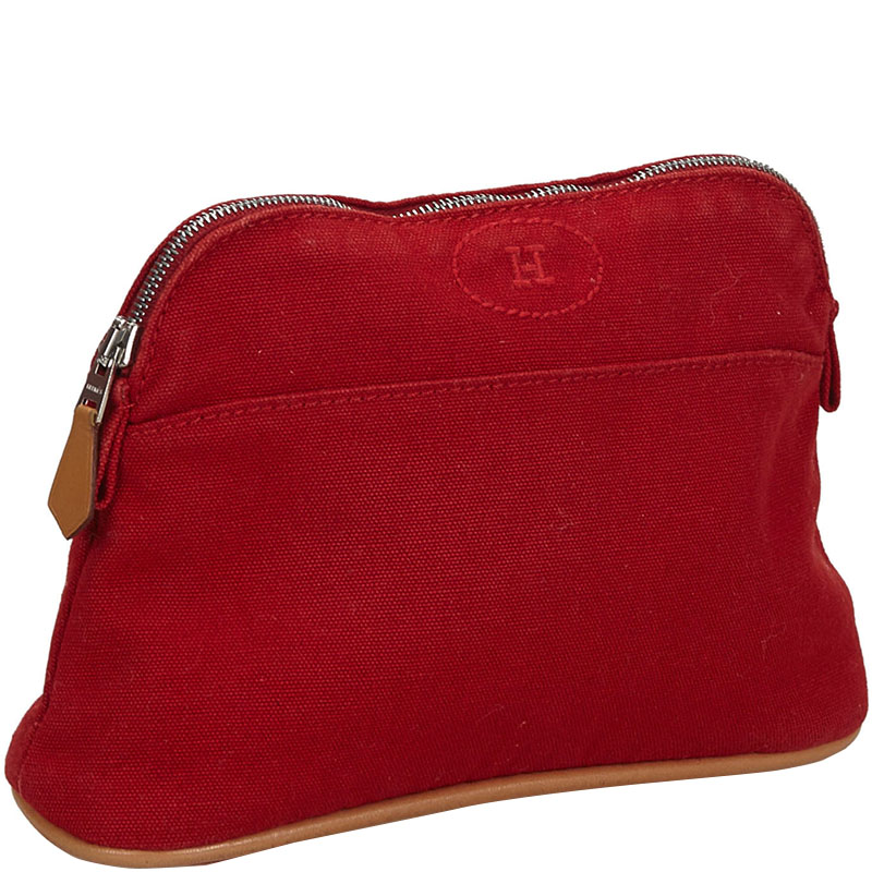 

Hermes Red Bolide Trousse de Voyage Travel Pouch