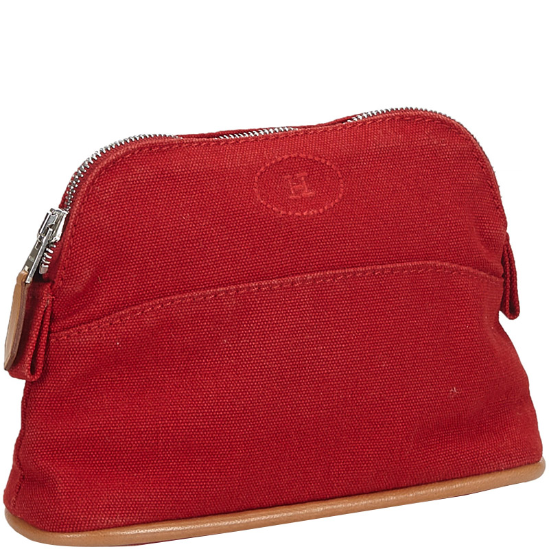 

Hermes Light Red Bolide Trousse de Voyage Travel Pouch