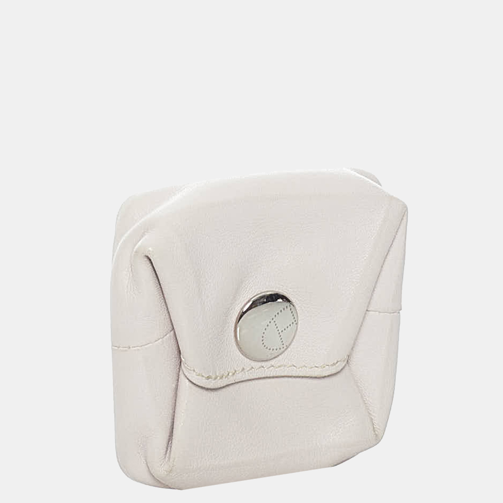 

Hermes White Chevre Le Vin Quatre Coin Purse