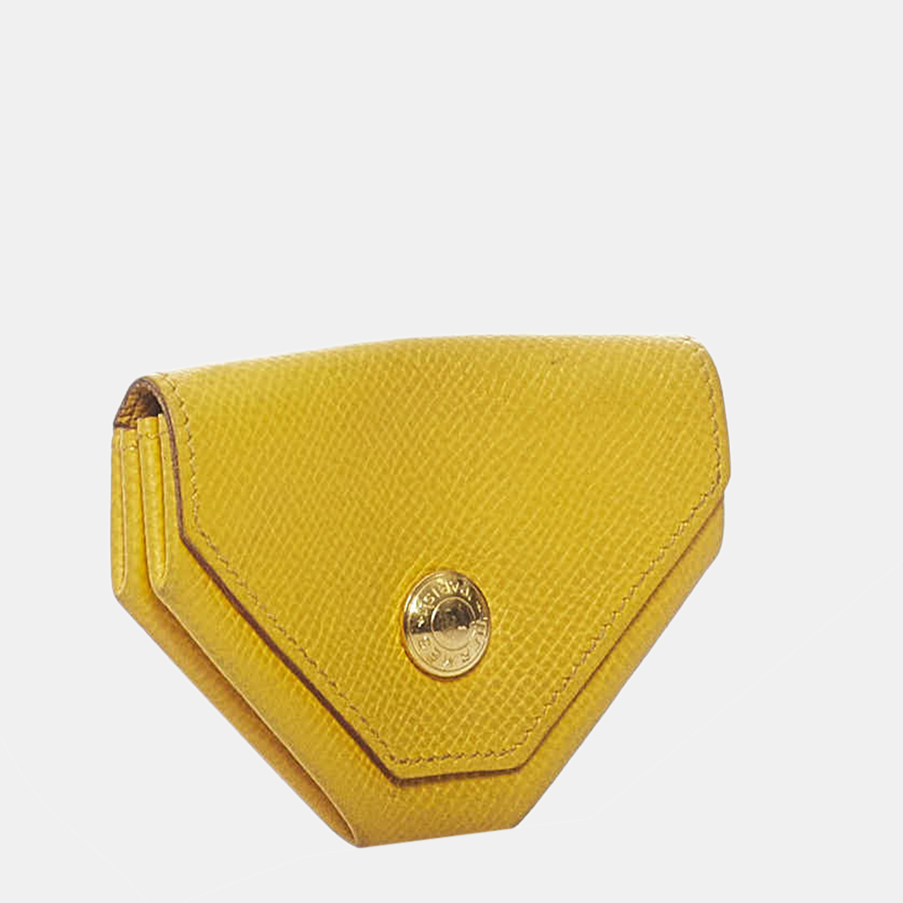 

Hermes Yellow Chevre Le Vin Quatre Coin Purse