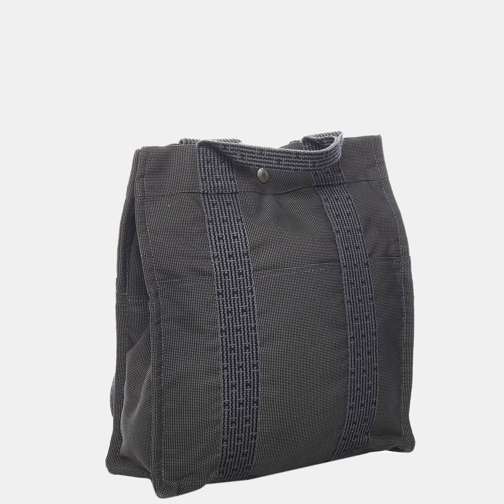 

Hermes Grey Herline Canvas Backpack MM, Black