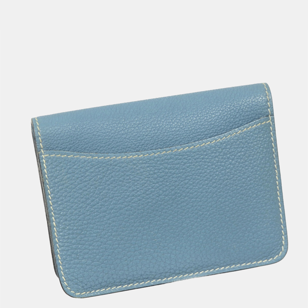 

Hermes Blue Clemence Dogon Card Holder