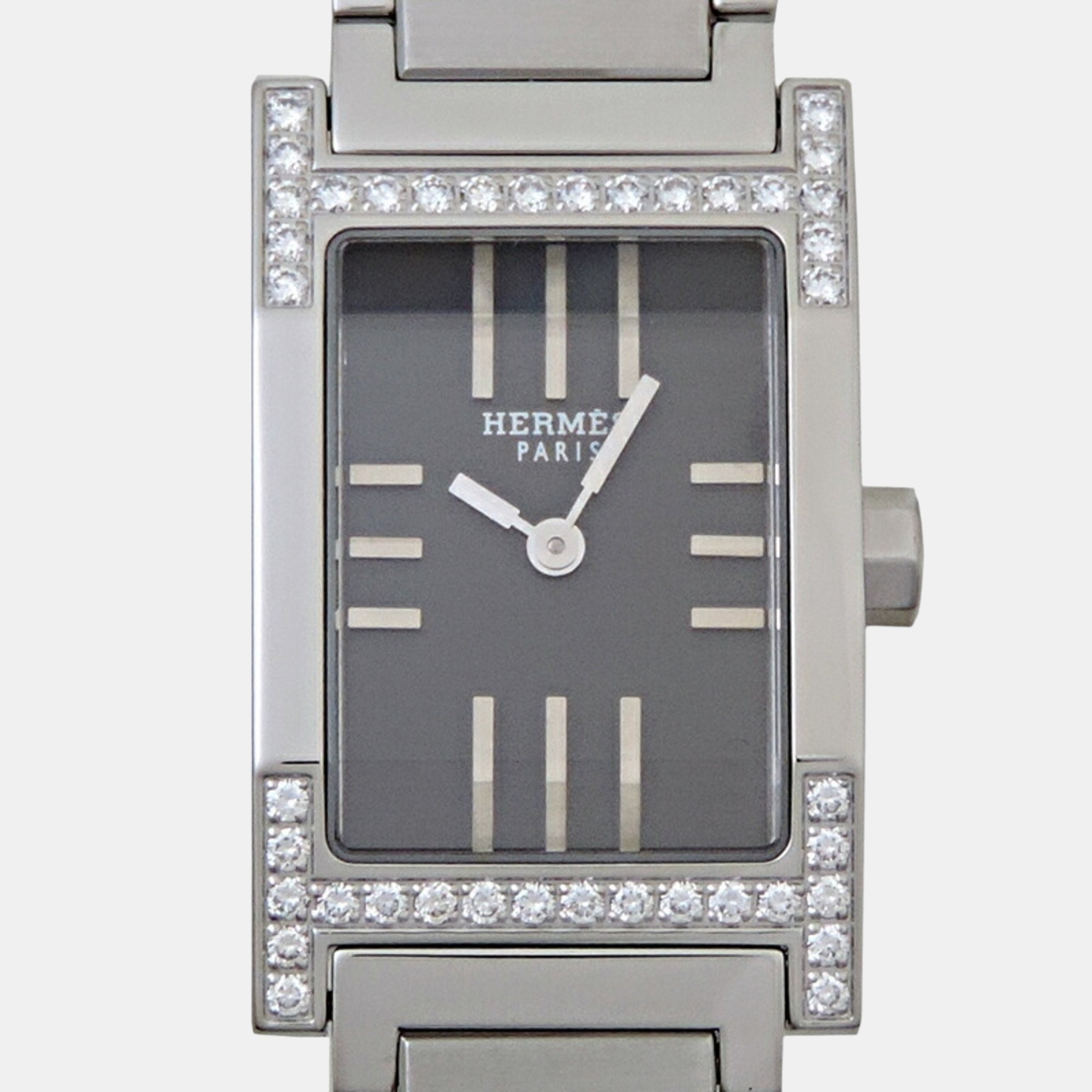

Hermes Grey Stainless Steel Tandem TA1.230 Quartz Women's Wristwatch 19 mm