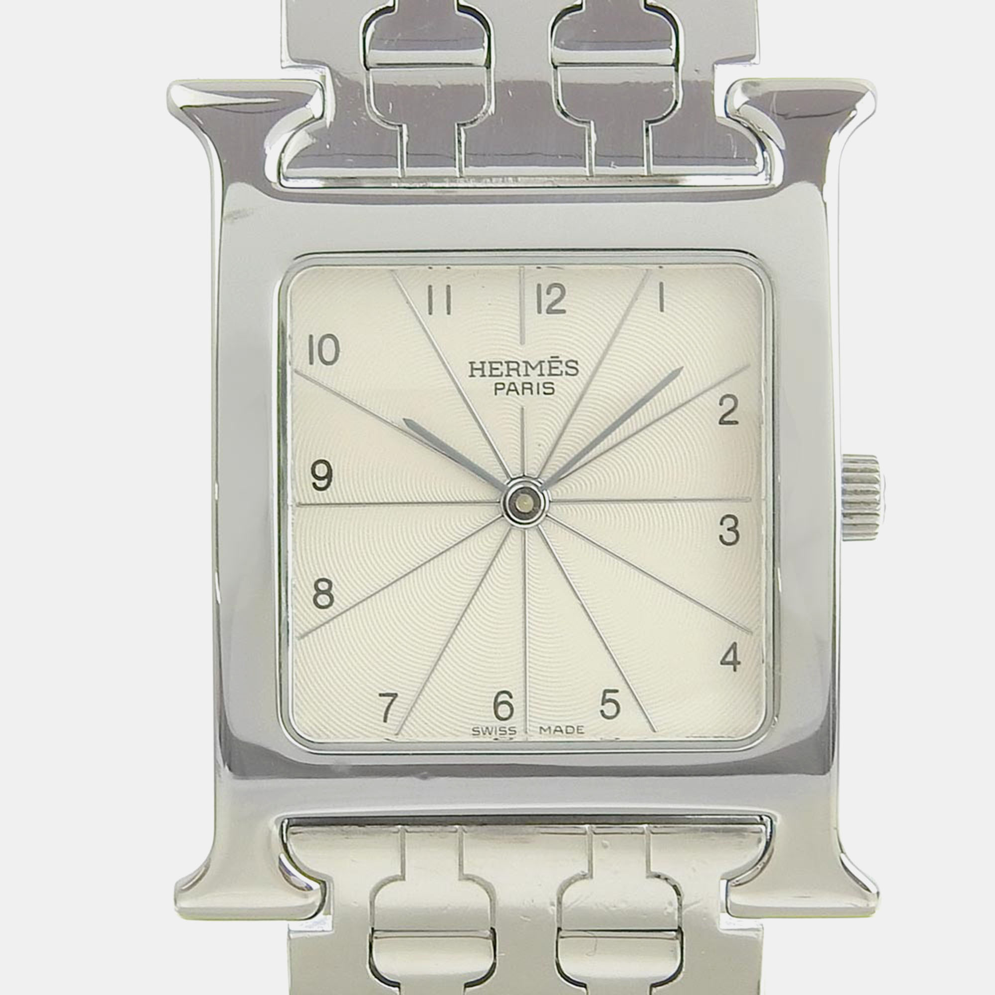 

Hermes Silver Stainless Steel Heure H HH1.510 Quartz Women's Wristwatch 26 mm