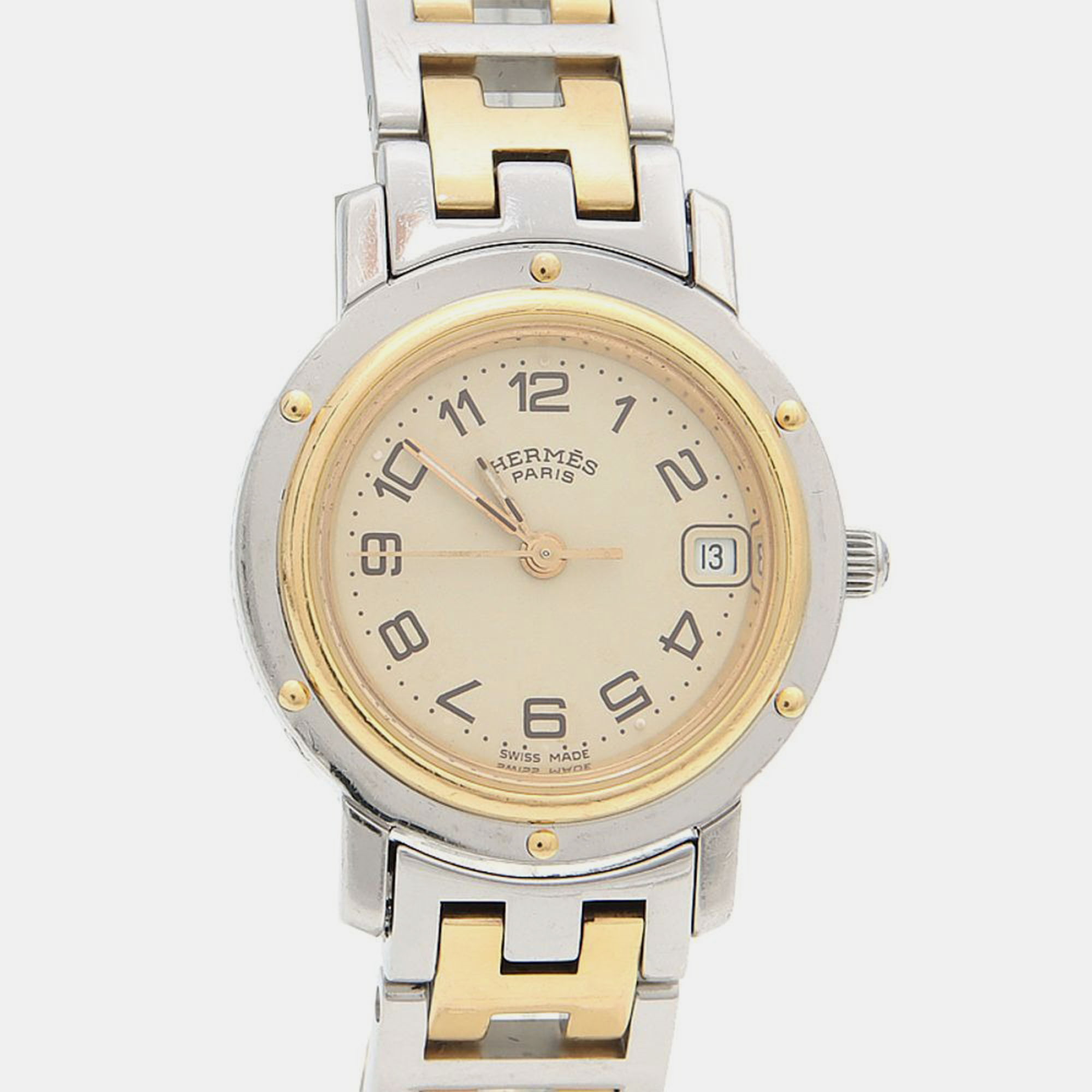

Hermes Clipper CL4.220 Quartz Stainless Steel Women's Wristwatch 24 mm, Gold