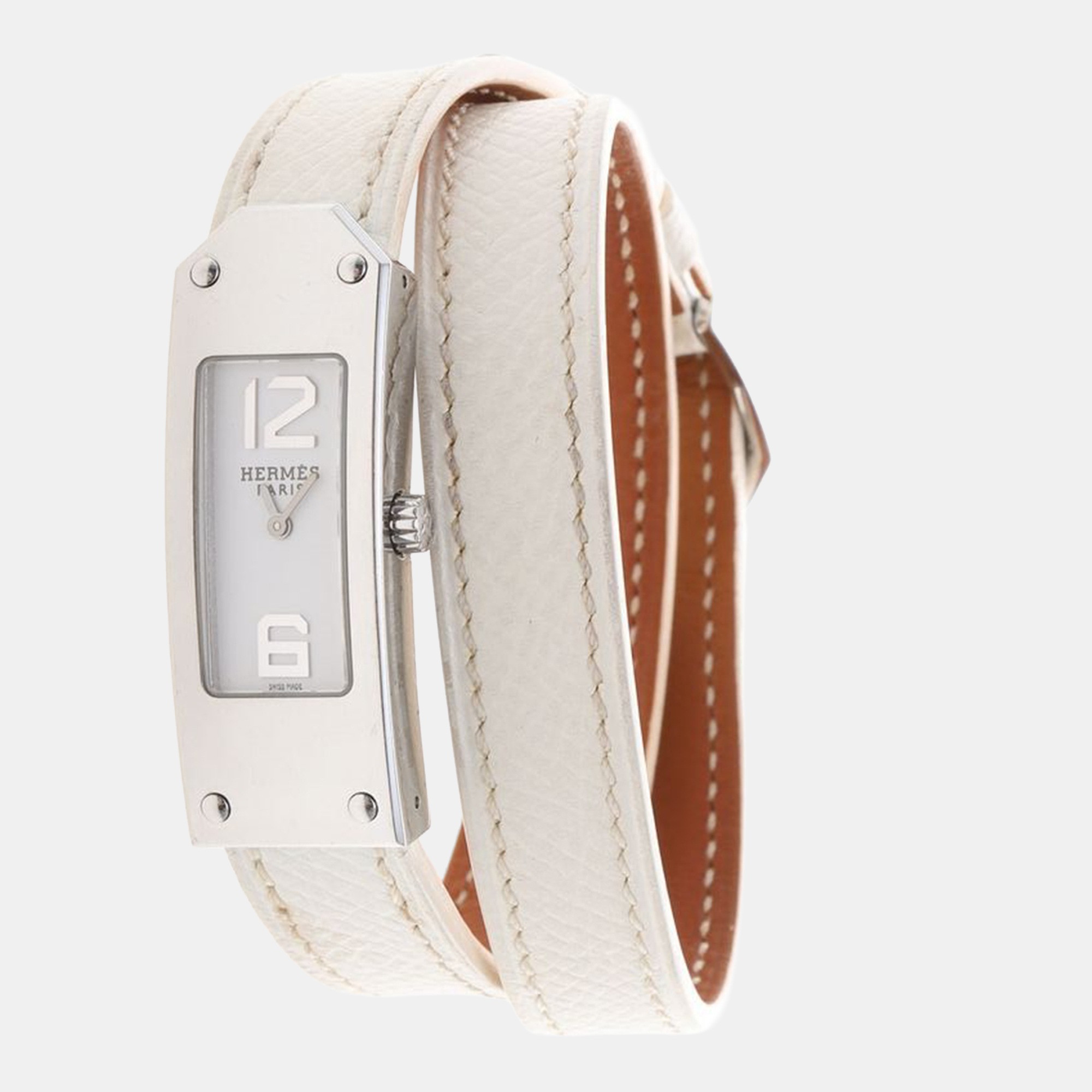 

Hermes Kelly 2 KT1.210 Quartz White Stainless Steel Women's Wristwatch 16 mm, Grey