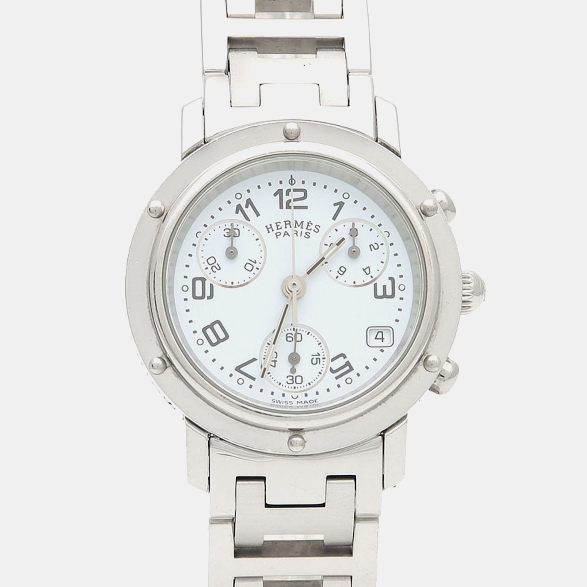 

Hermes Clipper CL1.310 Quartz White Stainless Steel Women's Wristwatch 31 mm