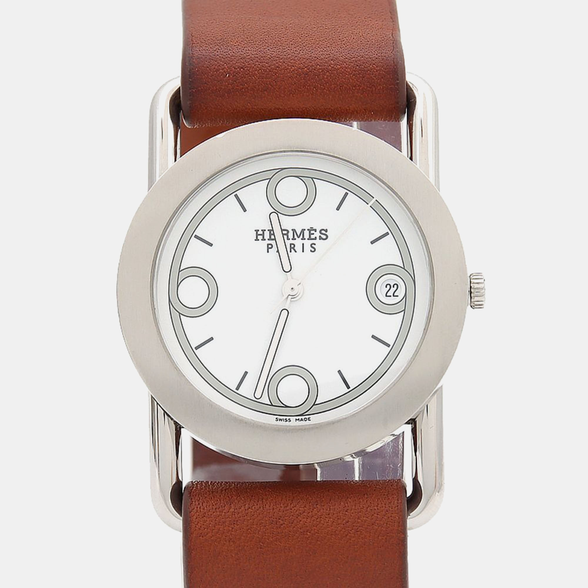 

Hermes Barenia BR1.710 Quartz White Stainless Steel Women's Wristwatch 37 mm
