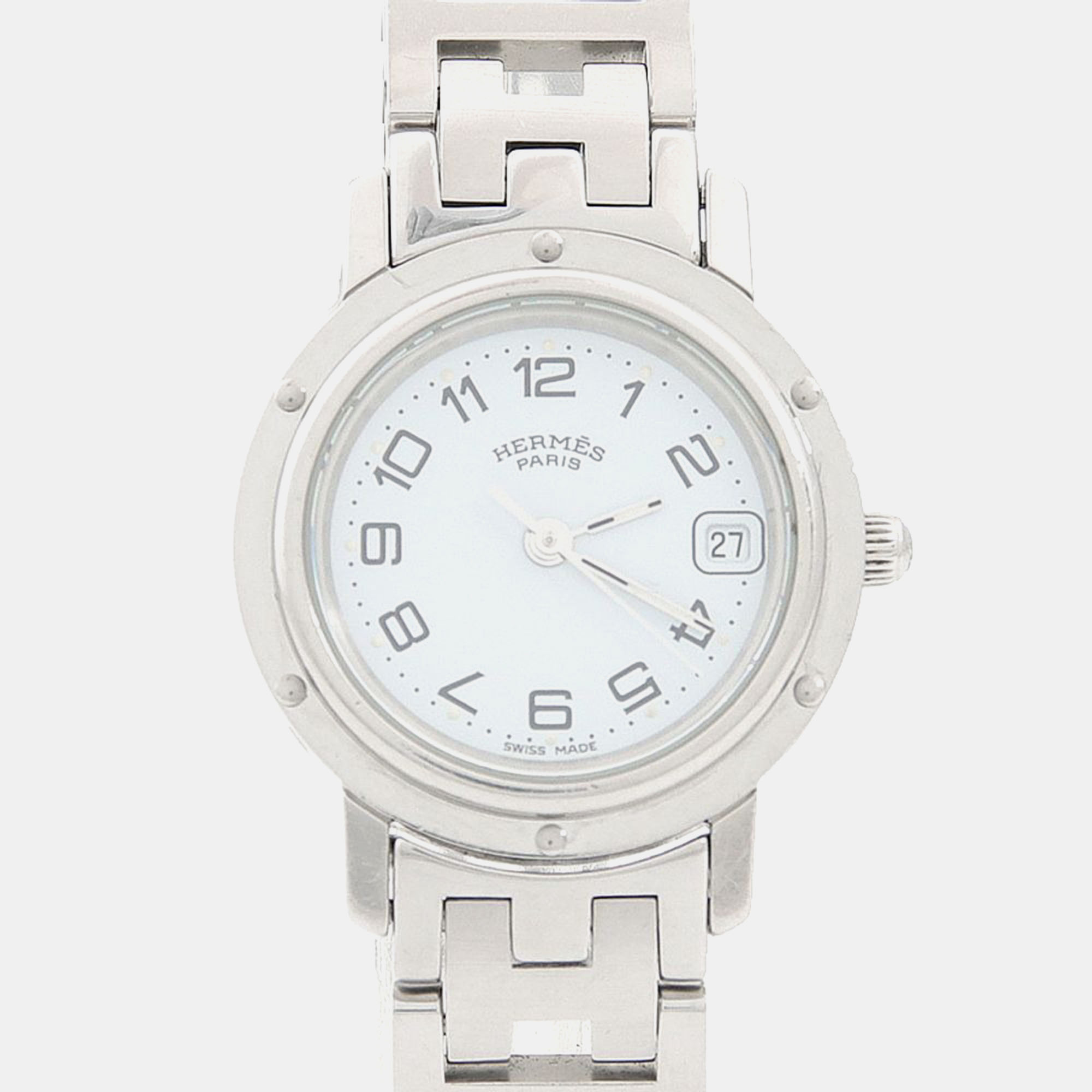 

Hermes Clipper CL4.210 Quartz White Stainless Steel Women's Wristwatch 24 mm