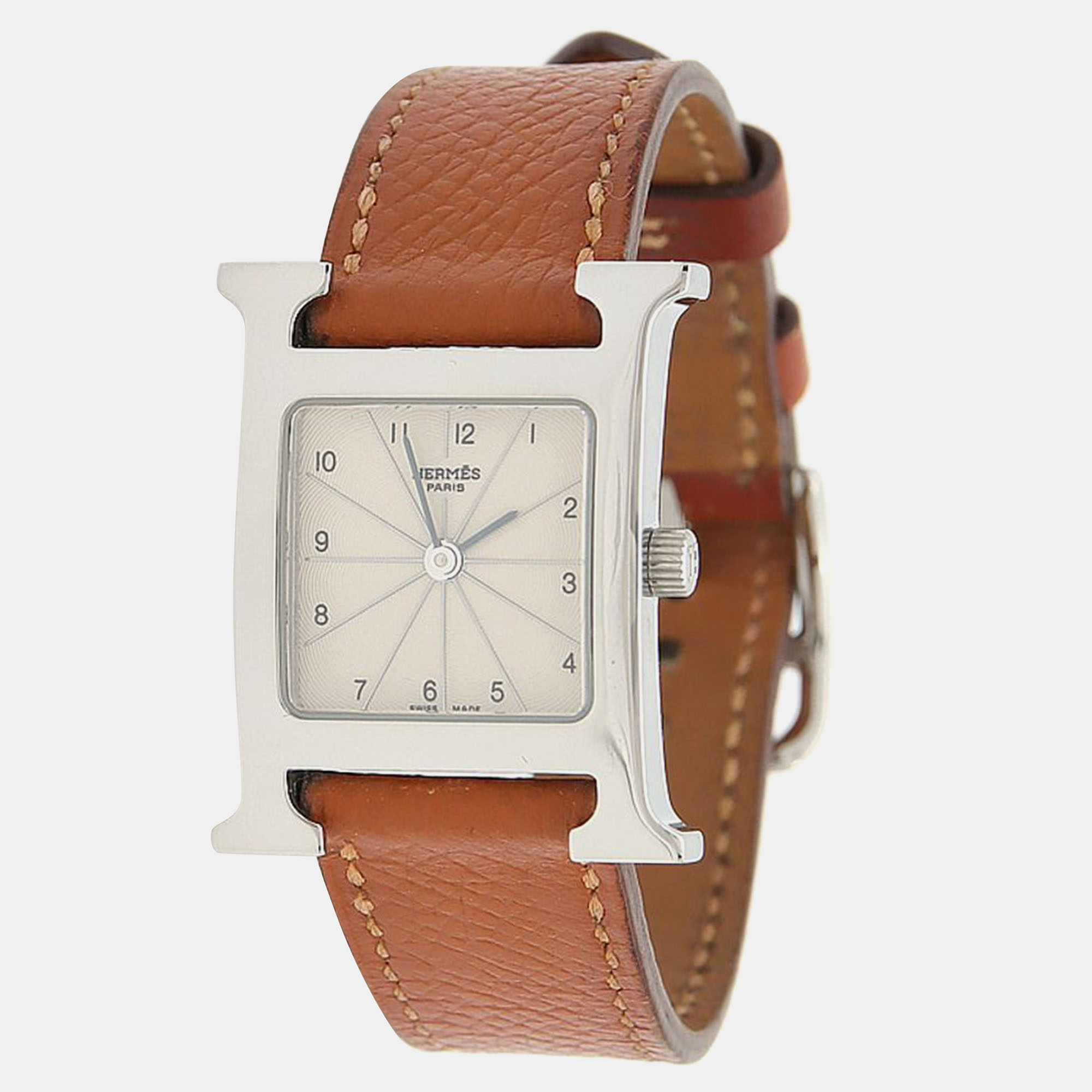 

Hermes H Heure HH1.210 Quartz Stainless Steel Women's Wristwatch 21 mm, Cream