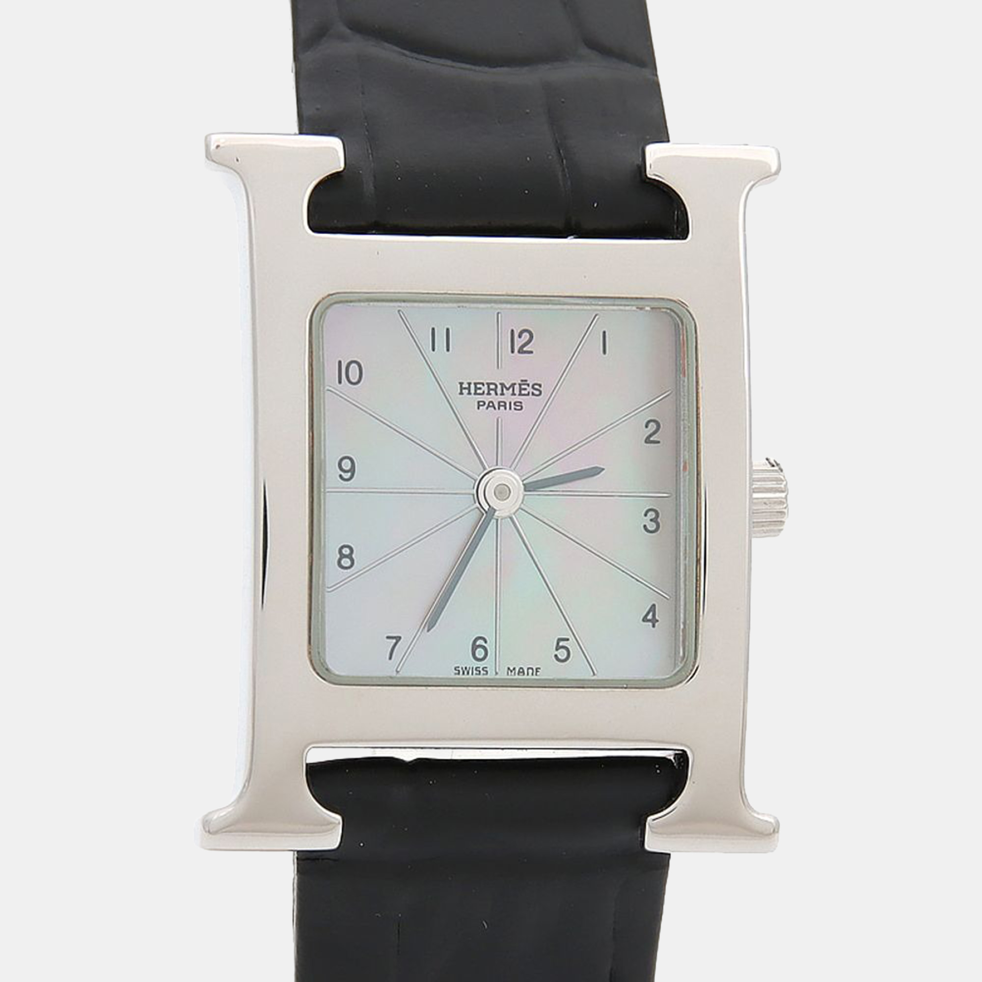 

Hermes Heure H HH1.210 Quartz Mother of Pearl Stainless Steel Womens Wristwatch 21 mm, White