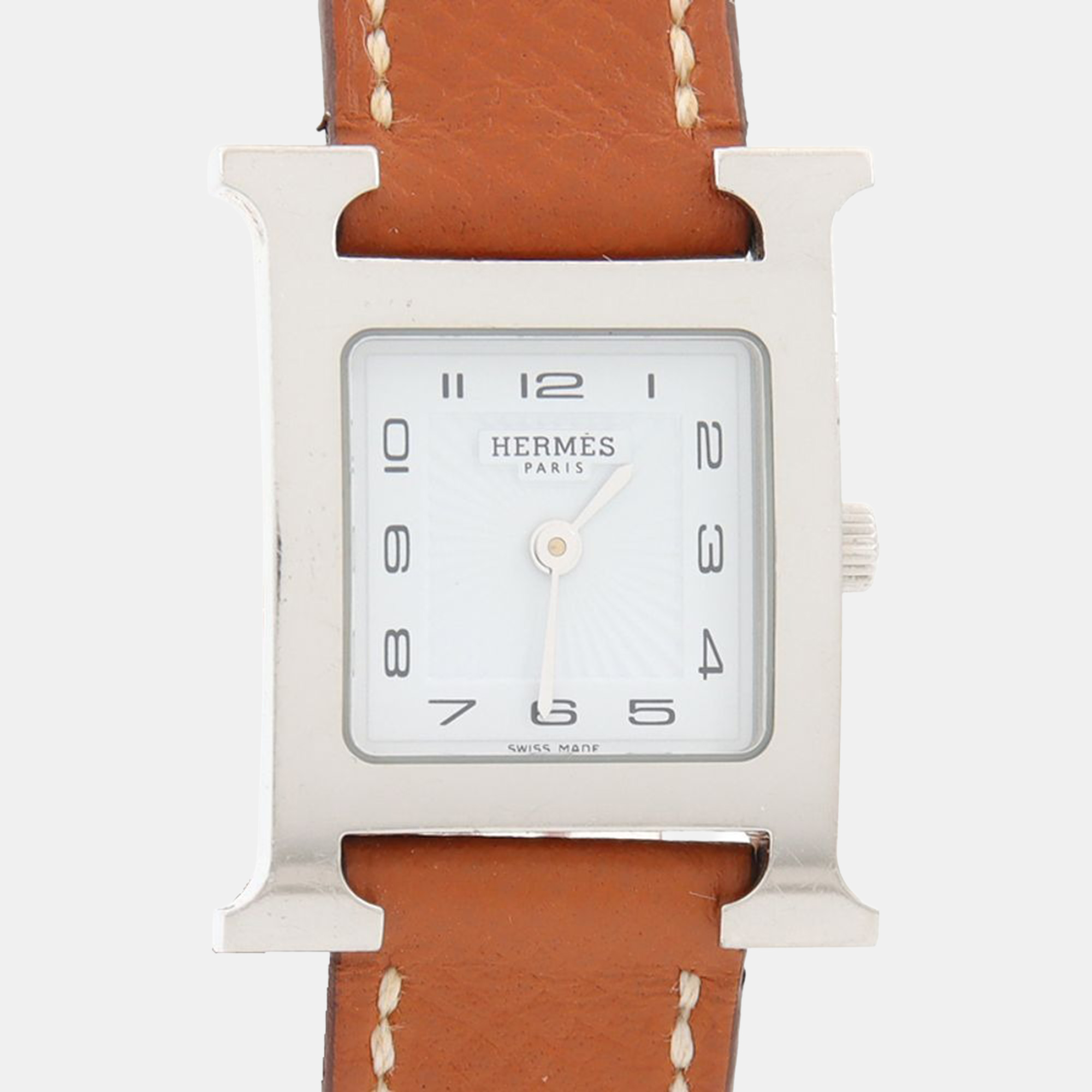 

Hermes Heure H HH1.210 Quartz Stainless Steel Womens Wristwatch 21 mm, White