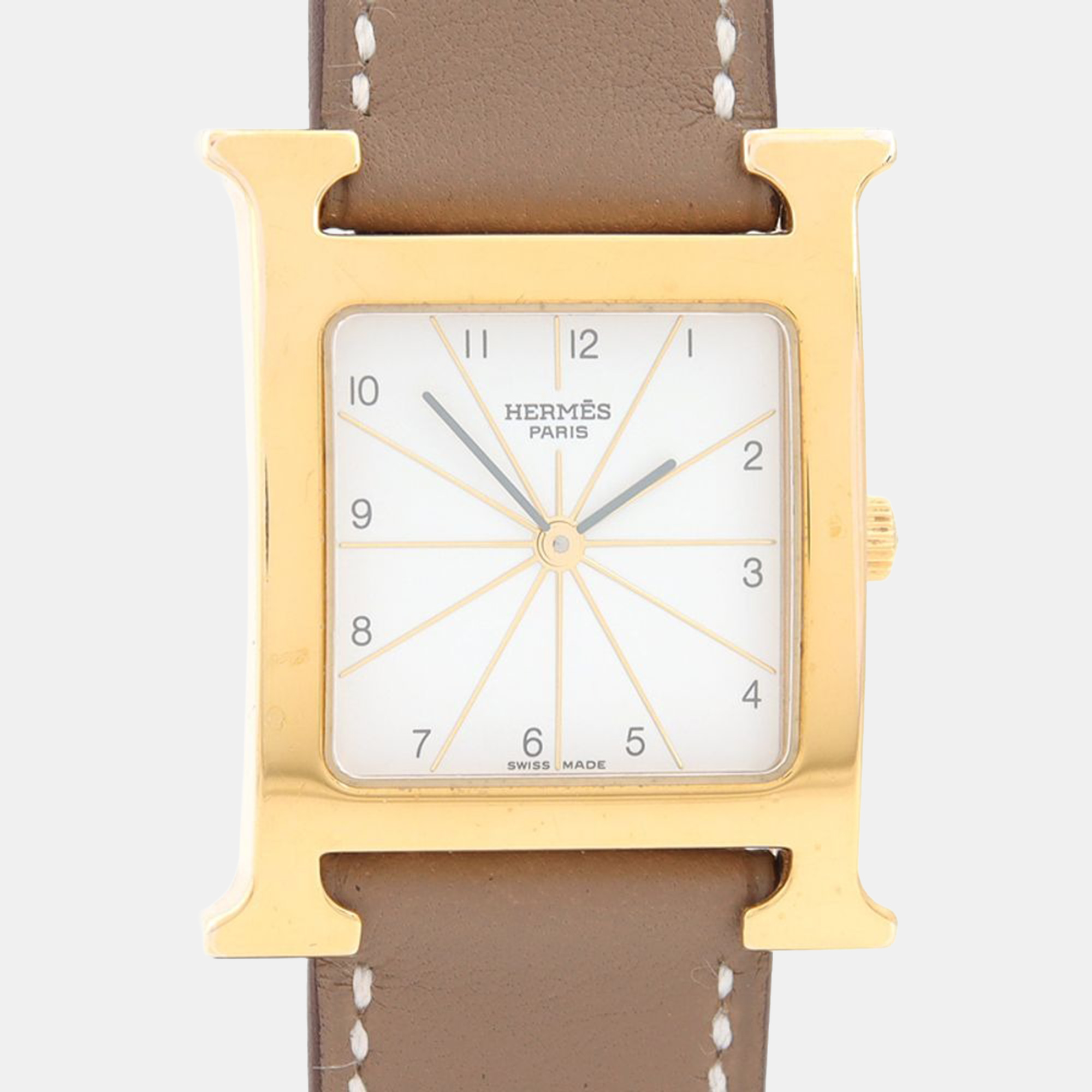 

Hermes Heure H HH1.501 Quartz Gold Plated Stainless Steel Men's Wristwatch 26 mm