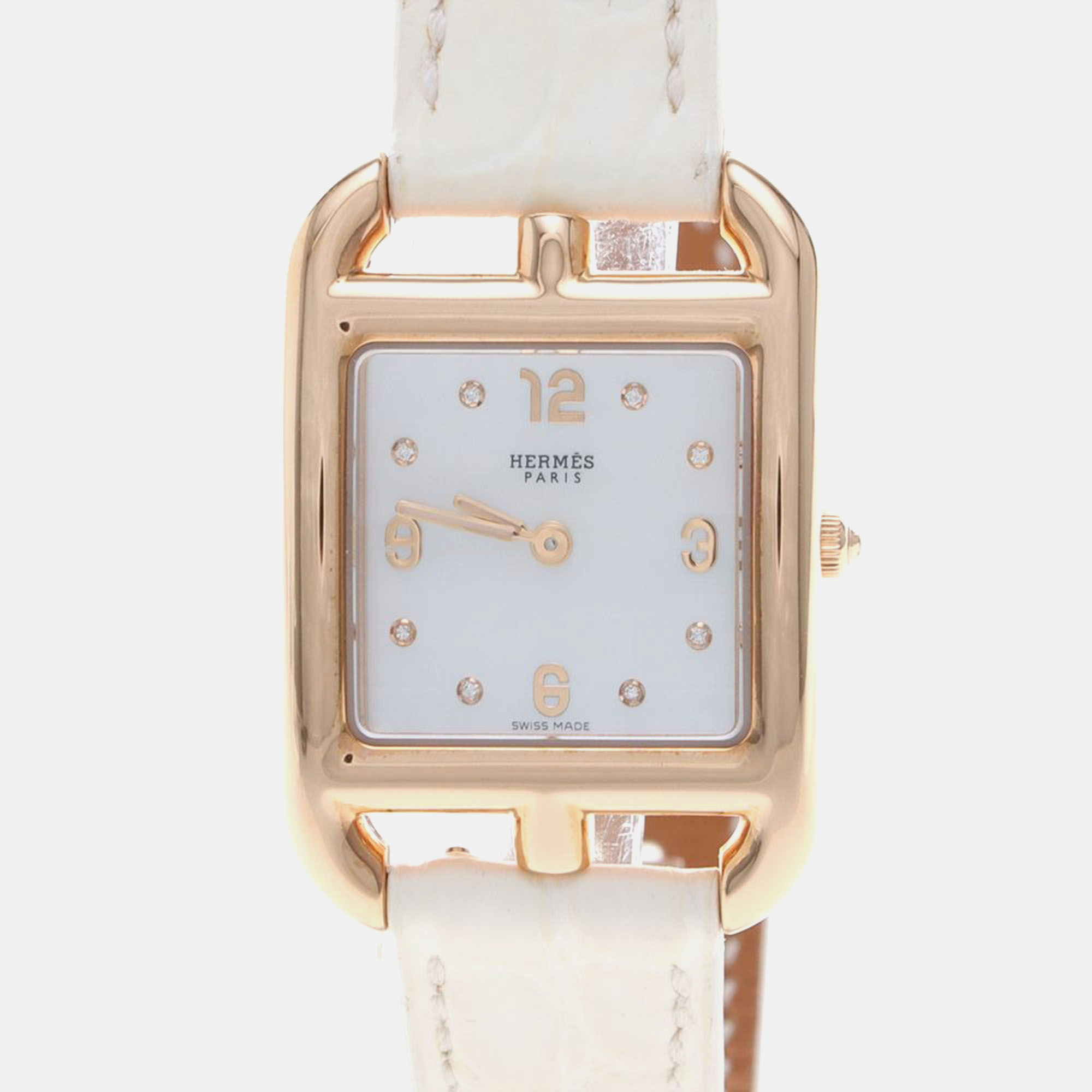 

Hermes Cape Cod CC1.270a Quartz Rose Gold Women's Wristwatch 23 mm, White