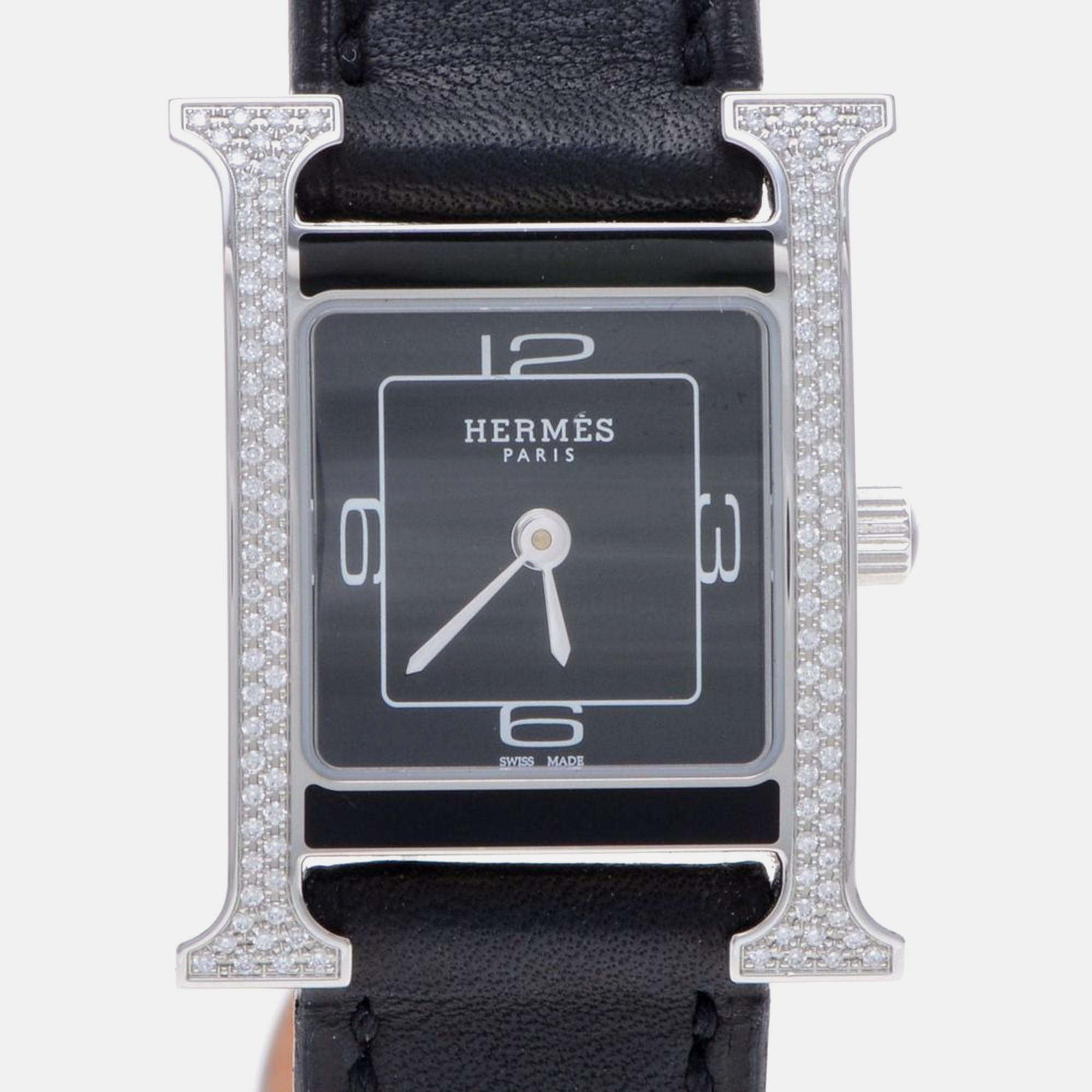 

Hermes Heure H HH1.231 Quartz Stainless Steel Women's Wristwatch 25 mm, Black