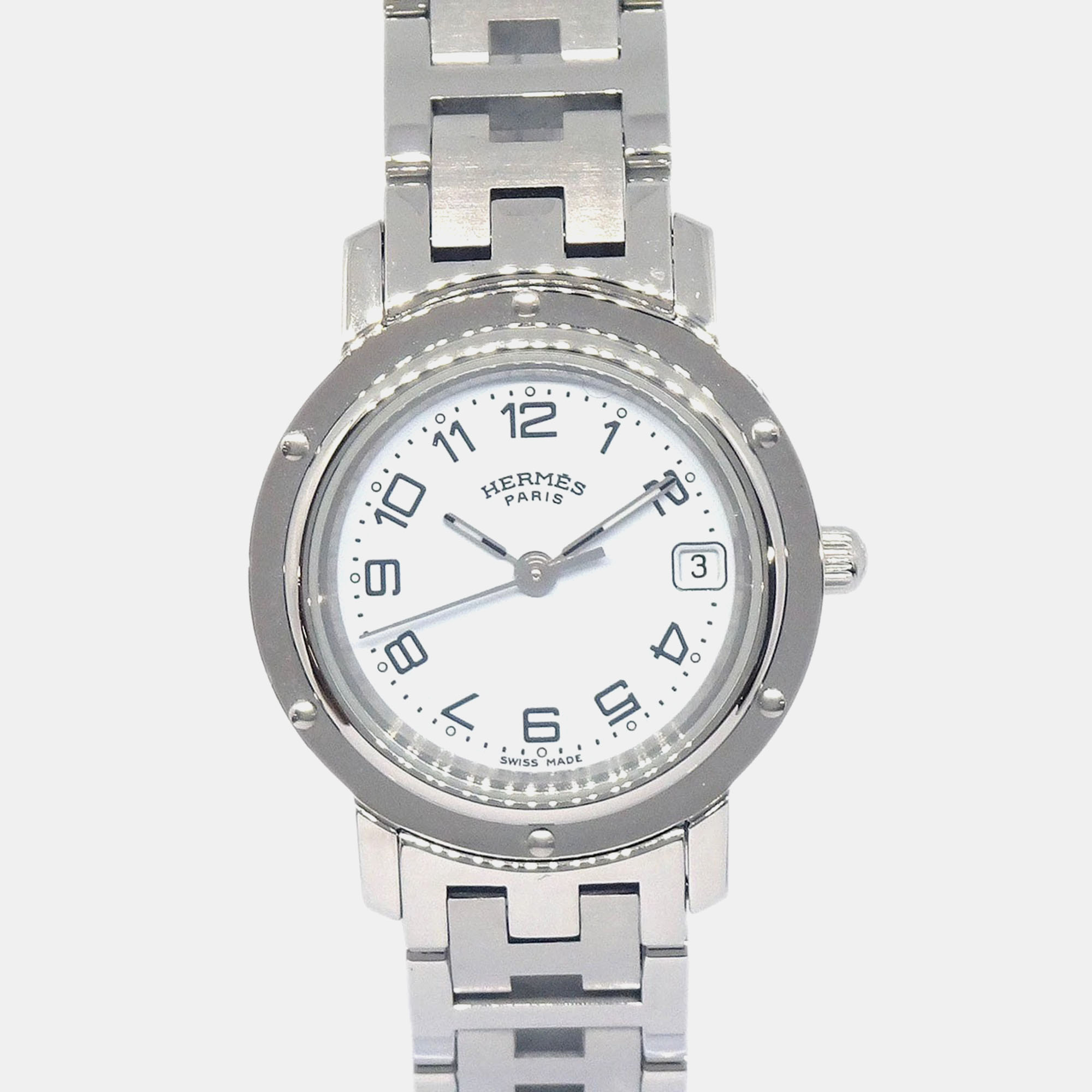 

Hermes Clipper CL4.210 Quartz White Stainless Steel Women's Wristwatch 24 mm