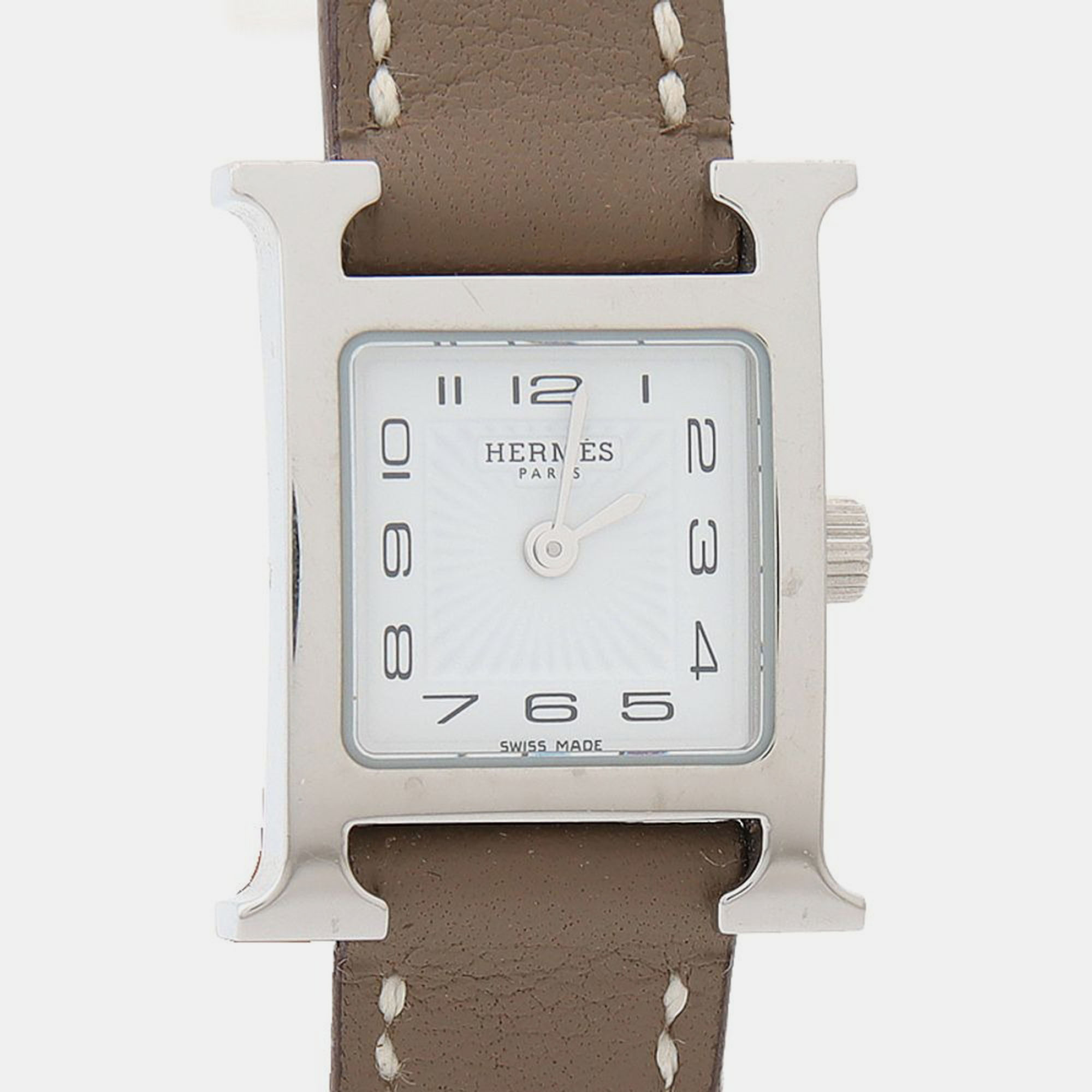 

Hermes Heure H HH1.110 Quartz Stainless Steel Women's Wristwatch, White