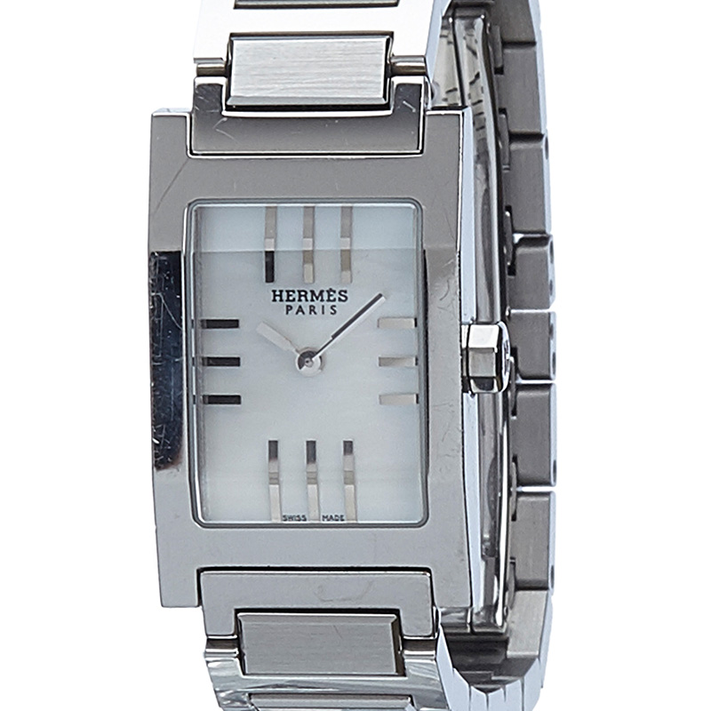 

Hermes Silver Stainless Steel Tandem Women's Wristwatch